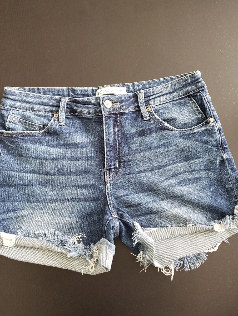 KanCan Estilo For Maurices Distressed Rolled Frayed Hem Denim Shorts  Size 30